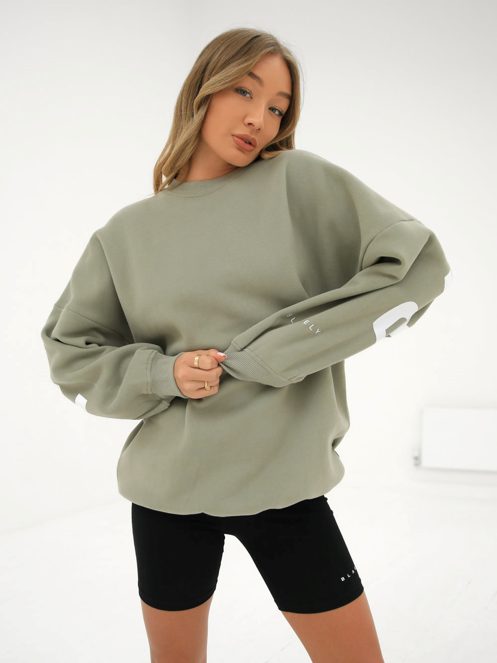 Blakely Isabel Oversized Jumper Oliwkowe | 495608-OCR