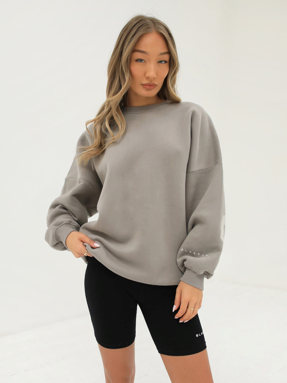 Blakely Isabel Oversized Jumper Szare | 172304-MES