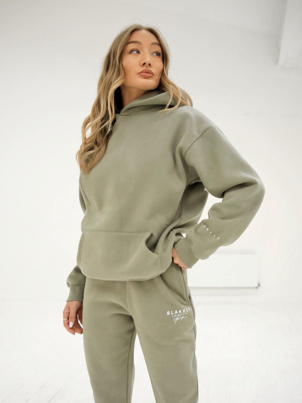 Blakely LAX Women's Oversized Hoodie Oliwkowe | 905128-ZGT