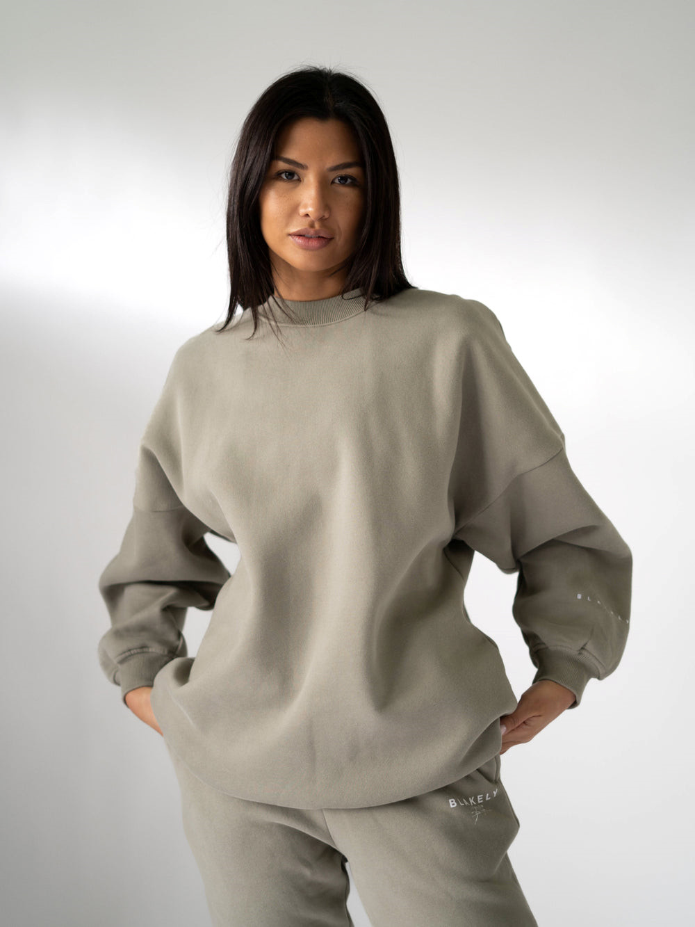 Blakely LDN Womens Oversized Jumper Oliwkowe | 547312-PZE