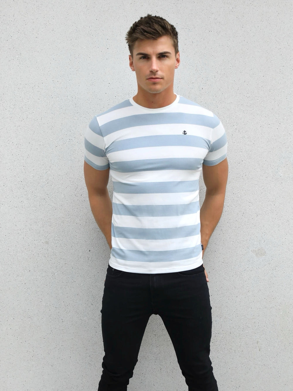 Blakely Loano Stripe T-Shirt Głęboka Niebieskie | 239750-UHZ