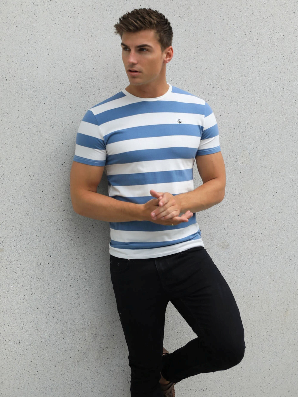 Blakely Loano Stripe T-Shirt Niebieskie | 901635-ZTG