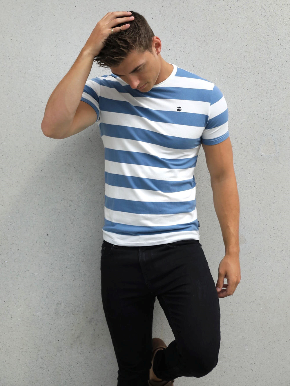 Blakely Loano Stripe T-Shirt Niebieskie | 901635-ZTG