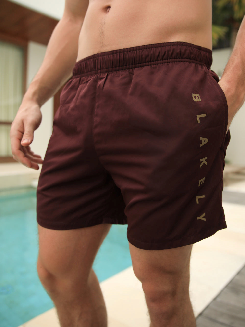 Blakely Lugano Swim Shorts Bordowe | 153760-ULS