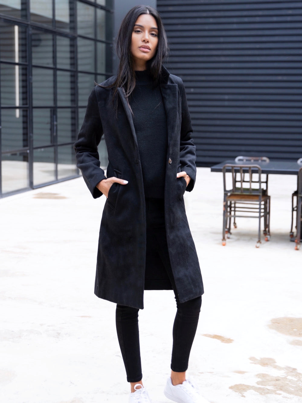 Blakely Mabel Tailored Longline Coat Czarne | 735049-TZK