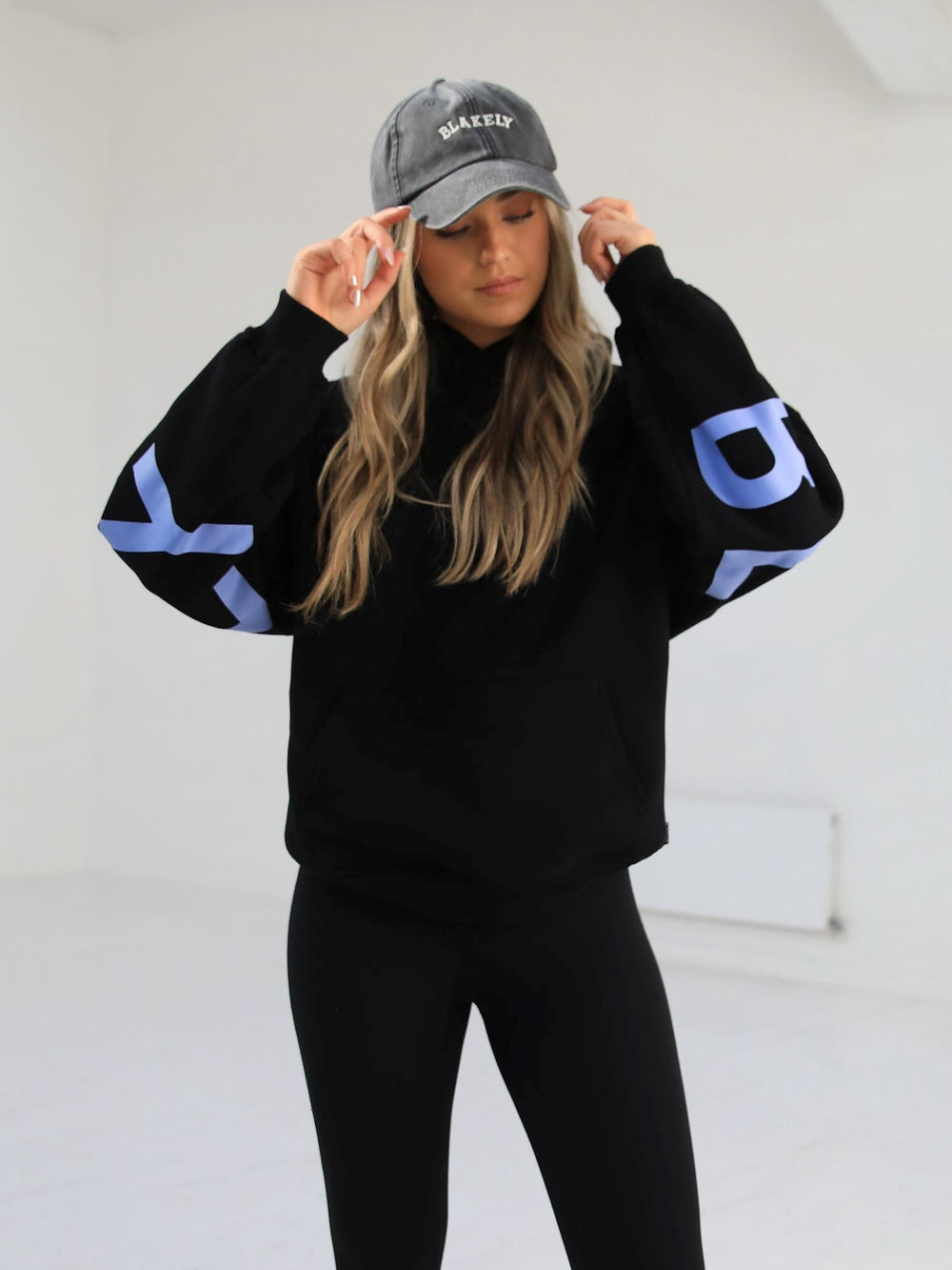 Blakely Members Isabel Oversized Hoodie Czarne Niebieskie | 854310-DZI