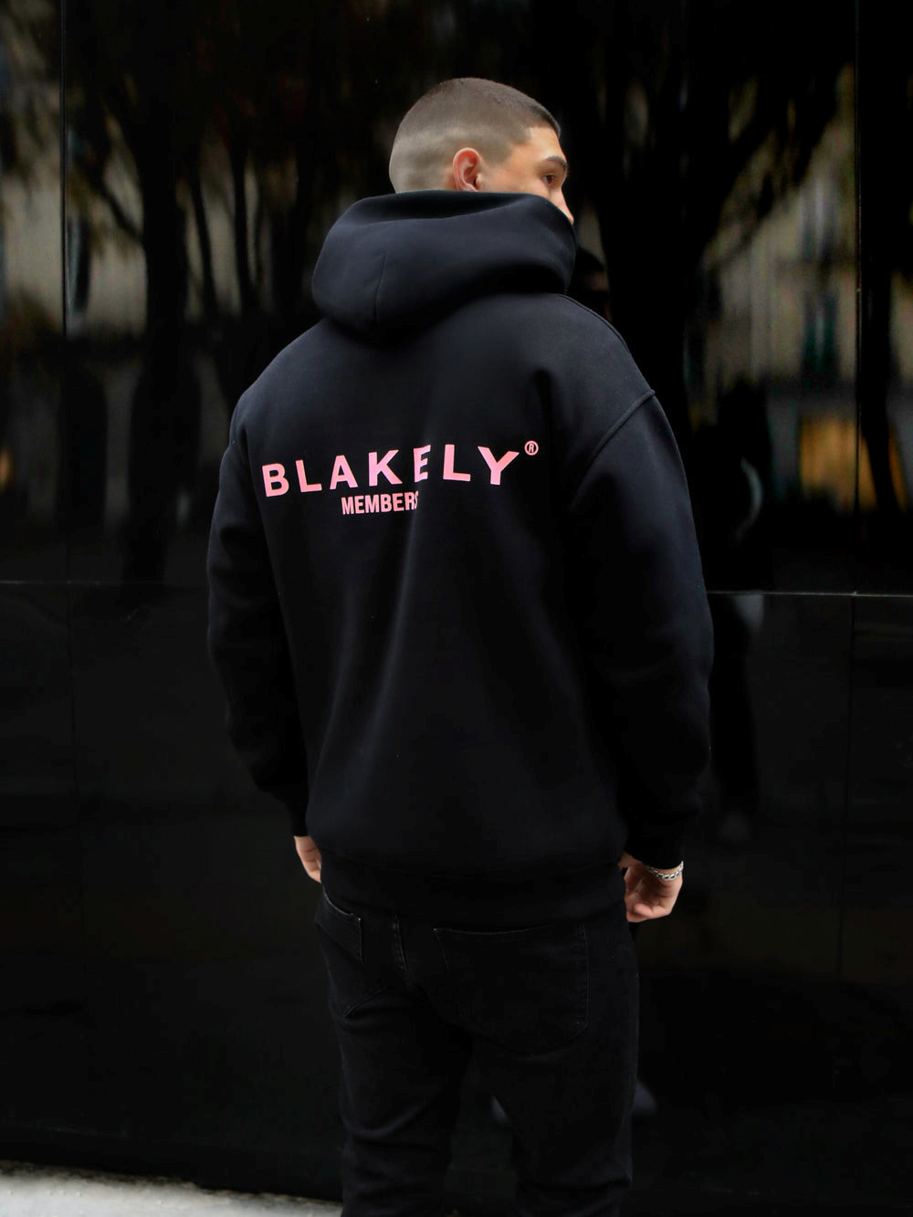 Blakely Members Relaxed Hoodie Czarne Różowe | 845602-INO