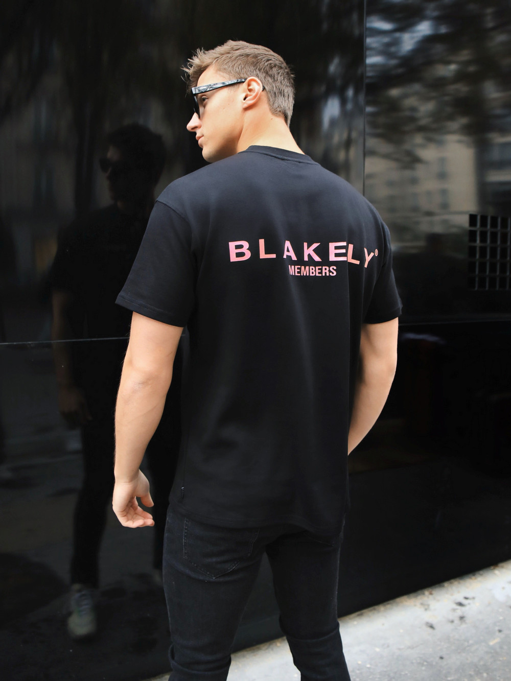 Blakely Members Relaxed T-Shirt Czarne Różowe | 798360-FJM