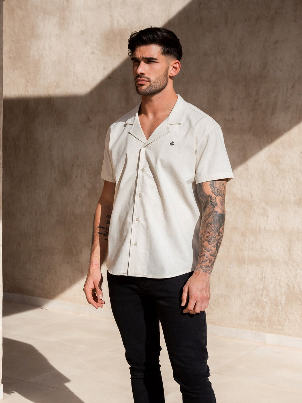 Blakely Nador Open Collared Shirt Sand | 742056-KXP