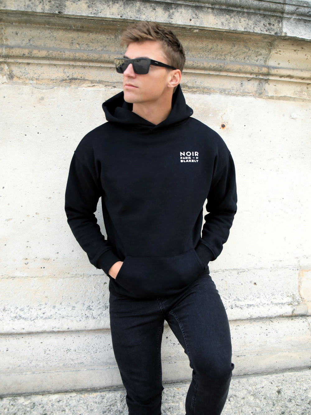 Blakely Noir Relaxed Hoodie Czarne | 026843-KEZ