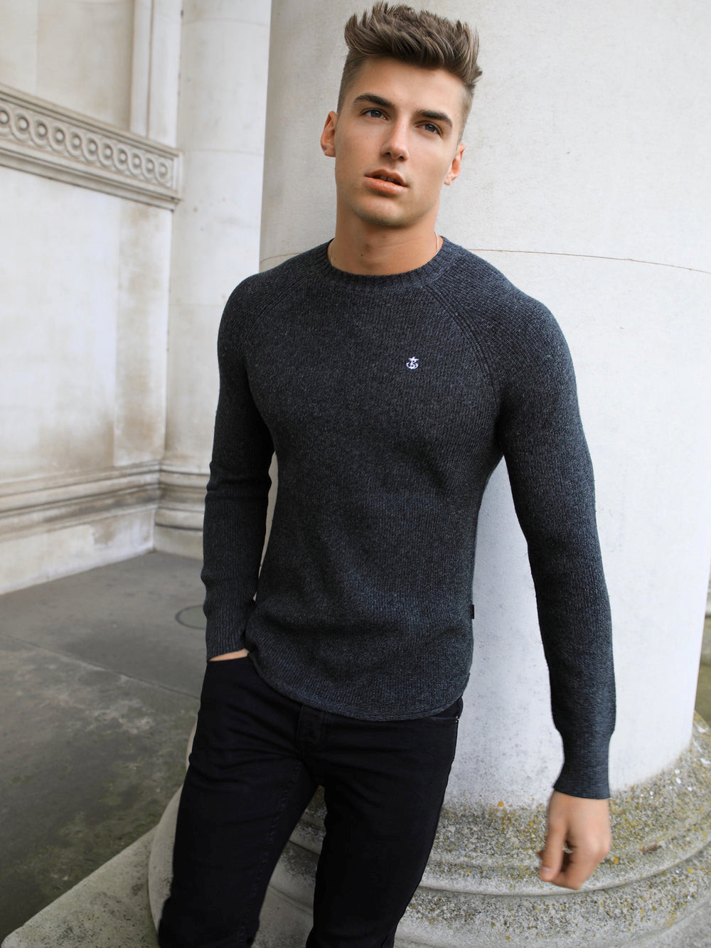 Blakely Olton Knit Jumper Charcoal | 409675-URC