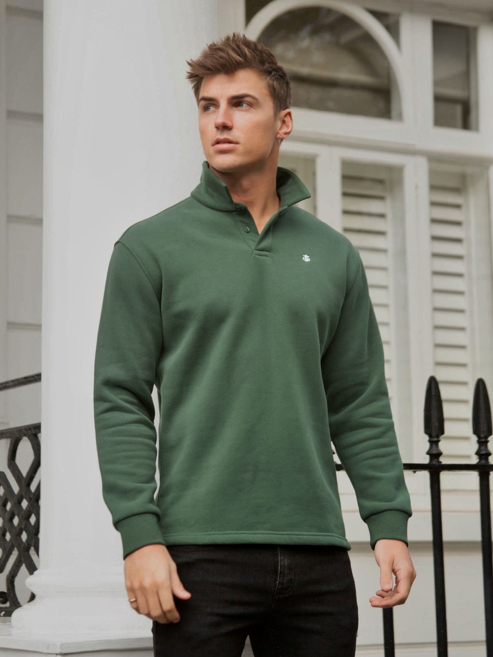 Blakely Otley Collared Jumper Zielone | 451320-AYF