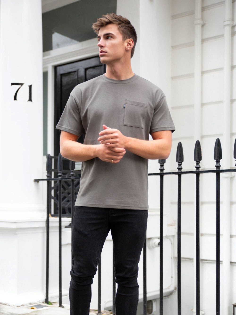 Blakely Relaxed Pocket T-Shirt Charcoal | 658271-RWG