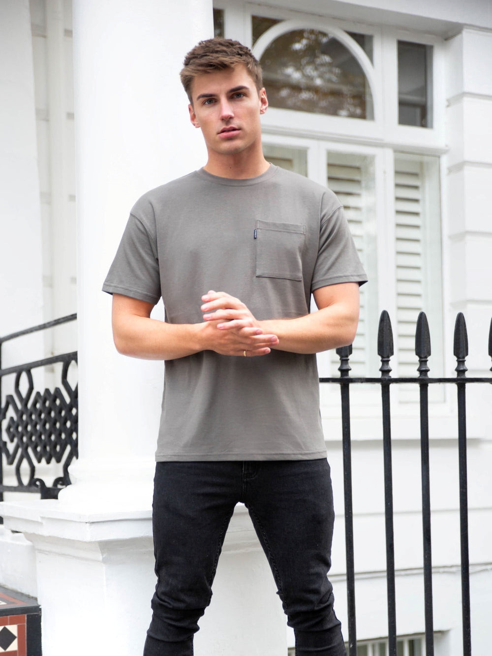 Blakely Relaxed Pocket T-Shirt Charcoal | 658271-RWG