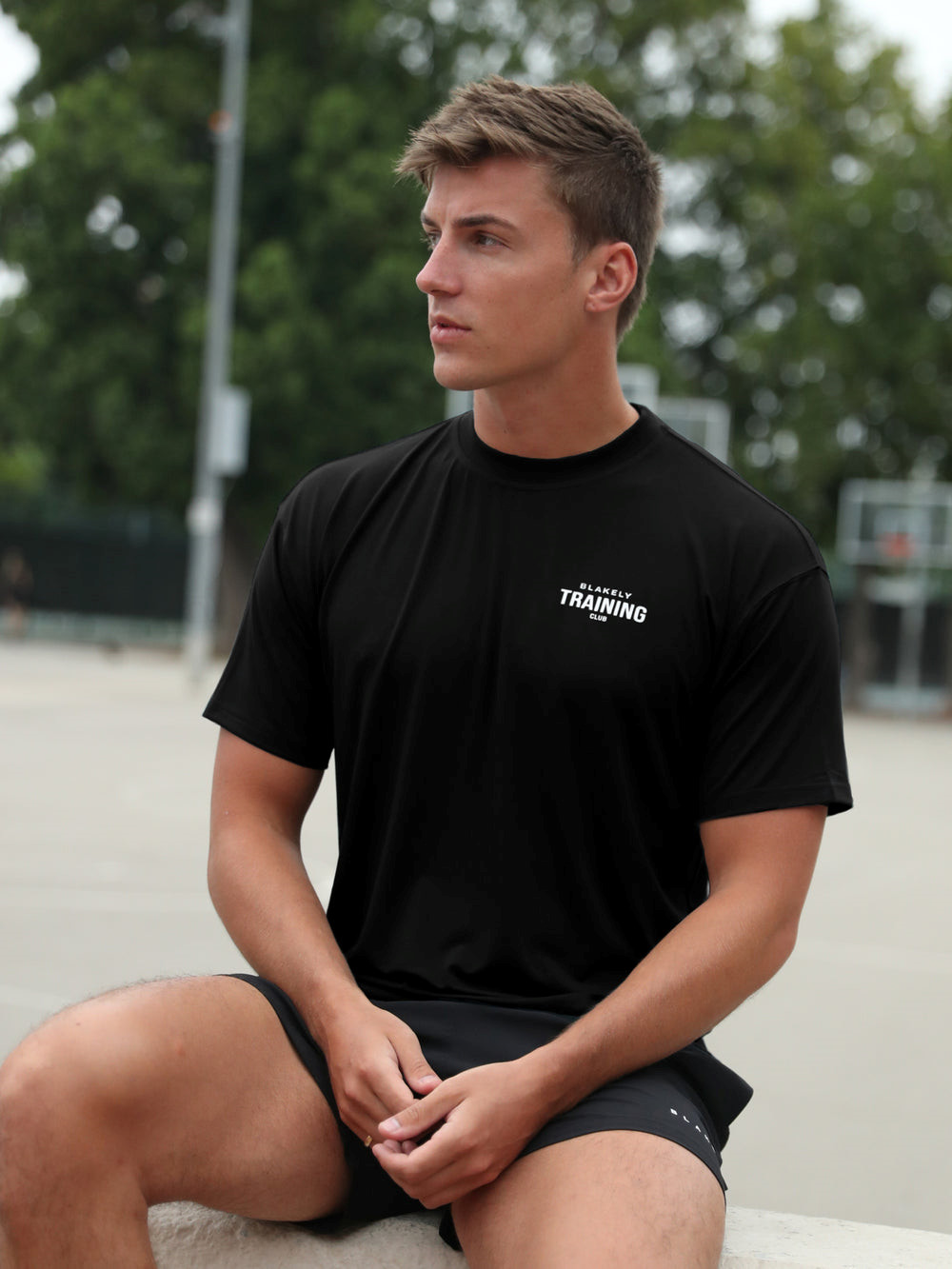 Blakely Relaxed Training T-Shirt Czarne | 245987-ULR