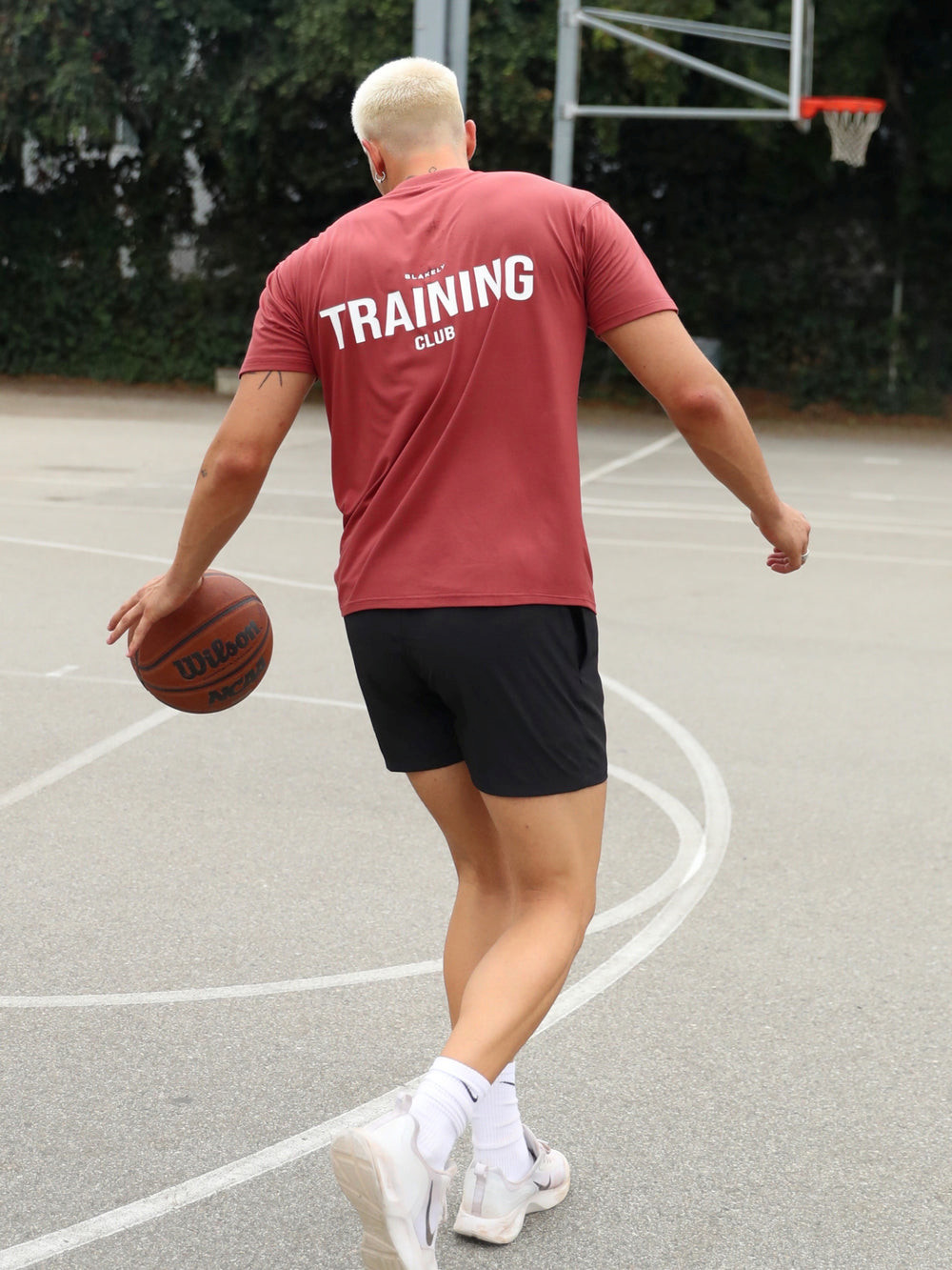 Blakely Relaxed Training T-Shirt Czerwone | 215638-TZL