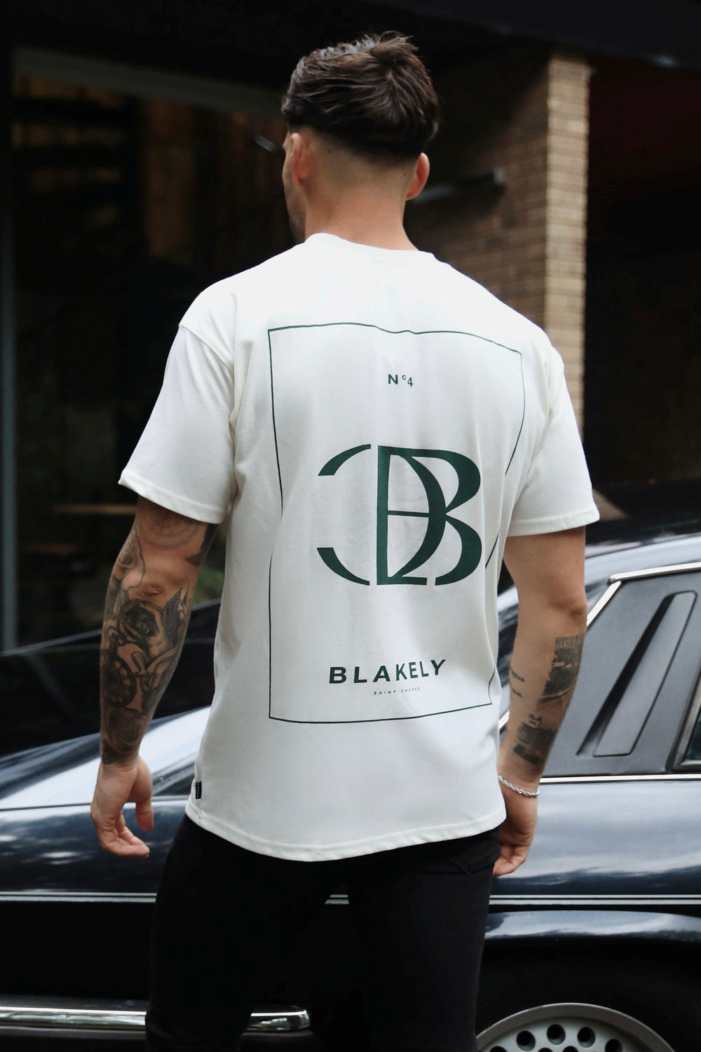 Blakely Riviera Initial Relaxed T-Shirt Ivory | 143982-DFV