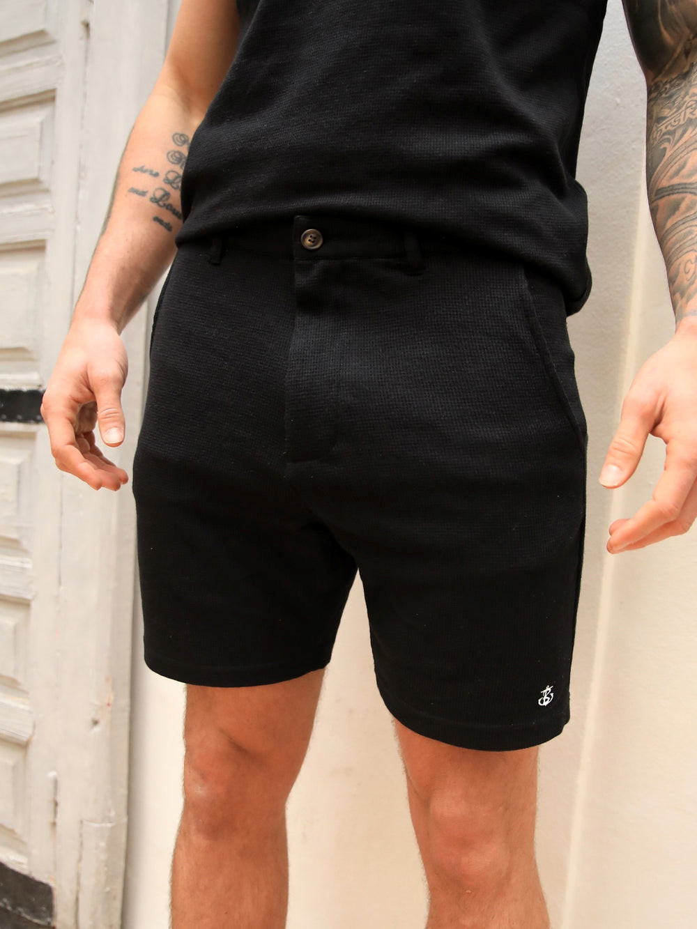 Blakely Safi Textured Shorts Czarne | 197603-YZS