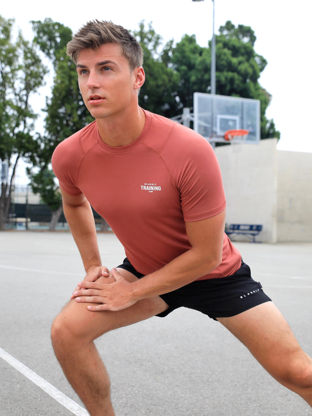 Blakely Slim Training T-Shirt Czerwone | 817950-LUE