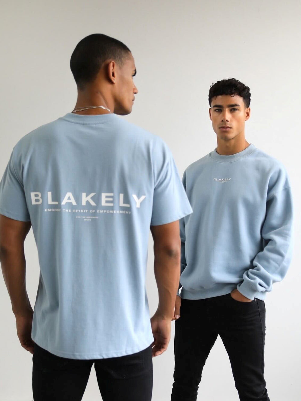 Blakely Statement Relaxed T-Shirt Niebieskie | 294180-XON