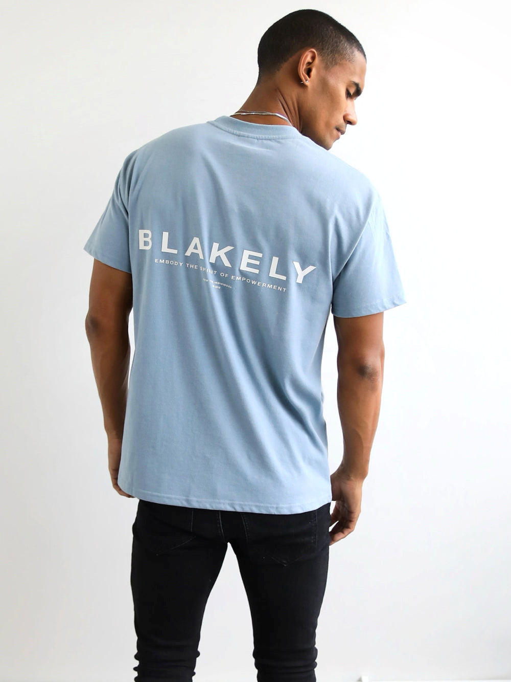 Blakely Statement Relaxed T-Shirt Niebieskie | 294180-XON