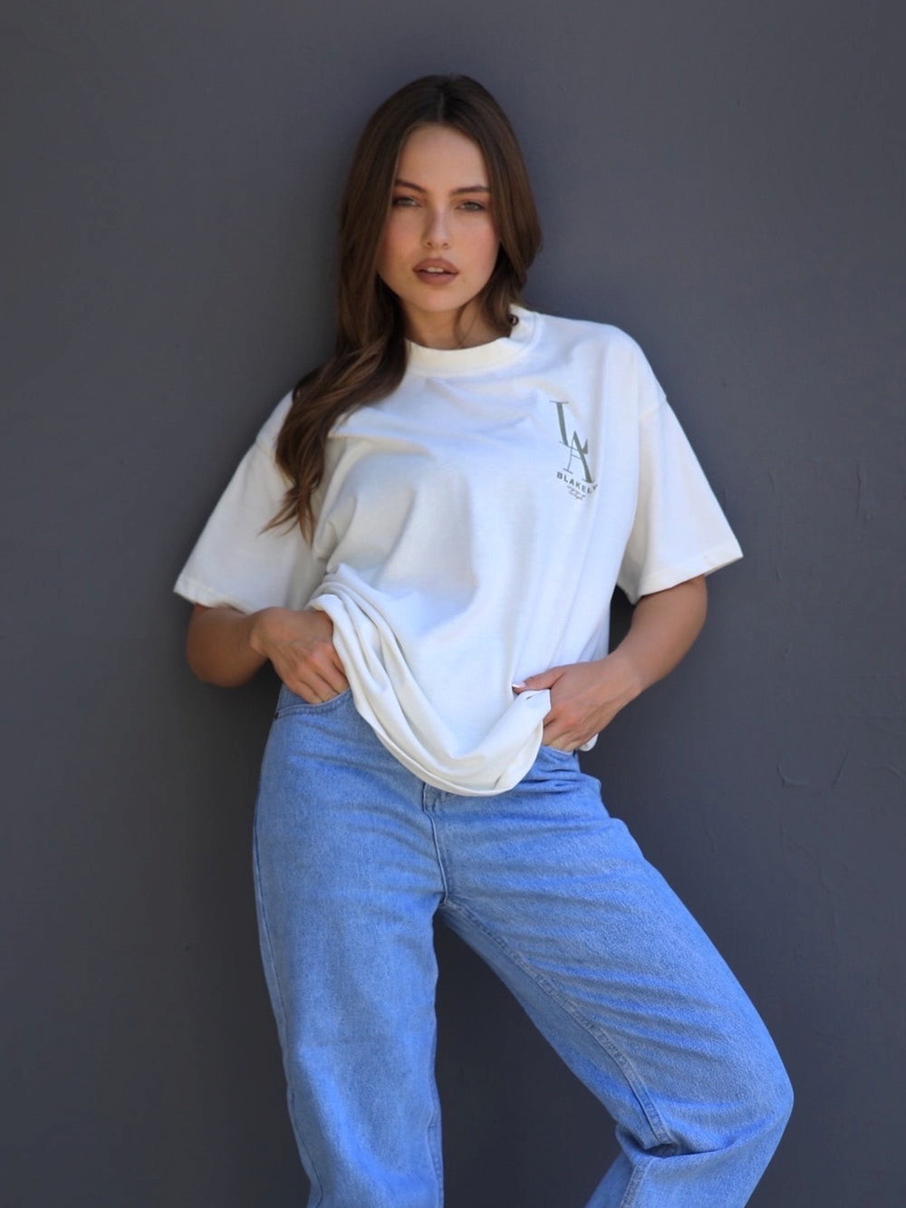 Blakely Studio Relaxed T-Shirt Ivory | 974362-VSB