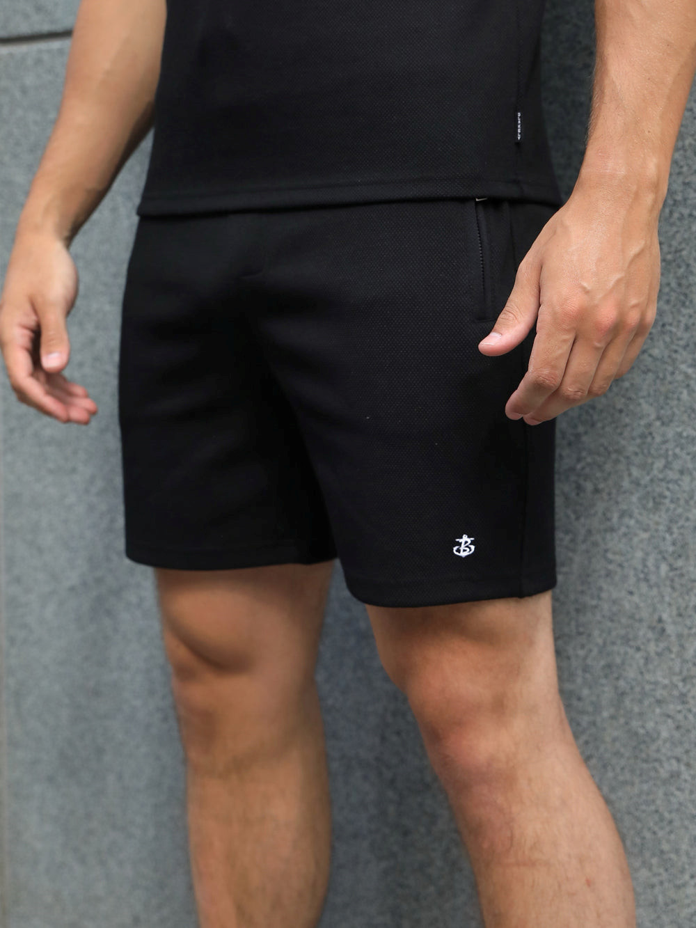 Blakely Toulon Textured Shorts Czarne | 856471-DQK